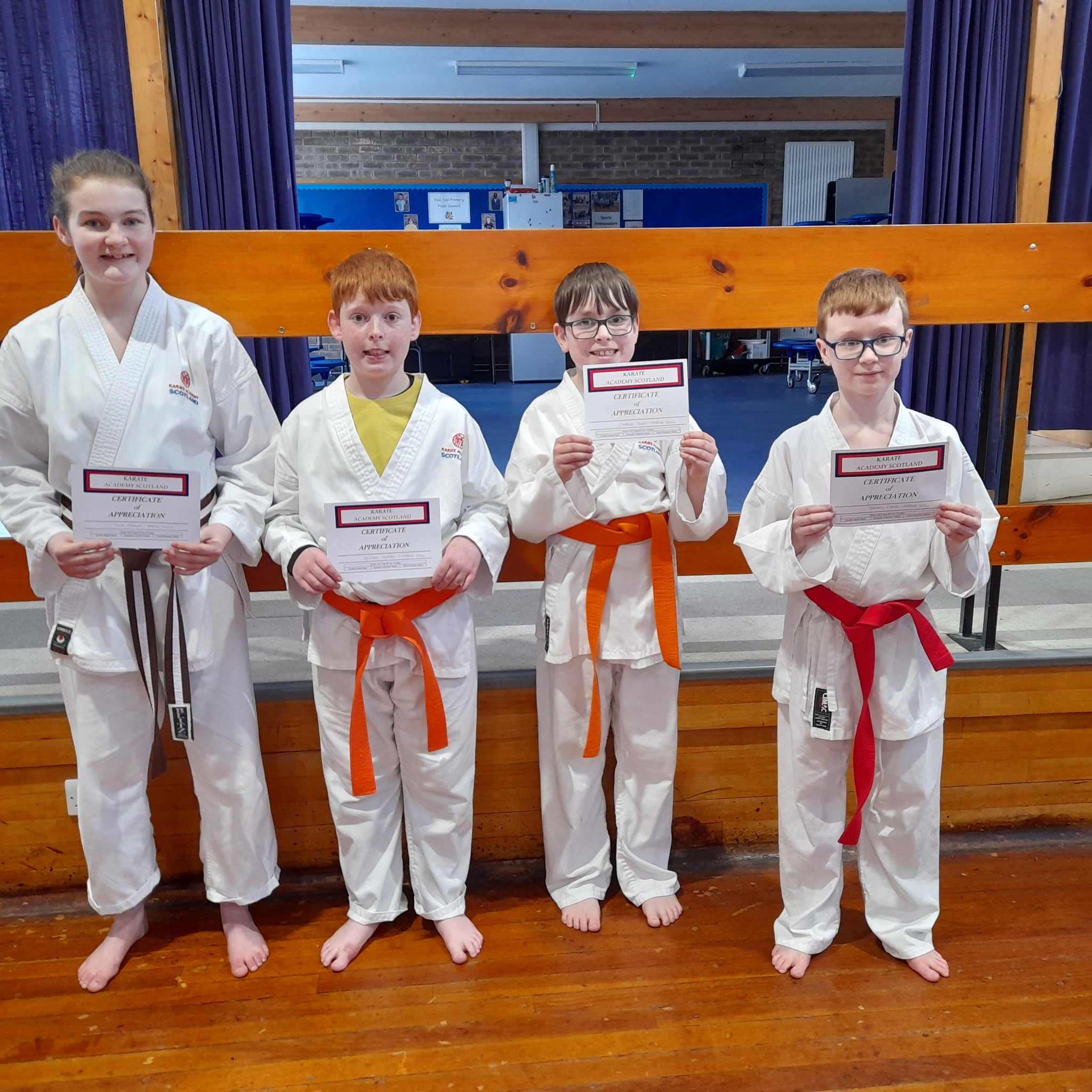 Karate taster session at east end primary school in Elgin